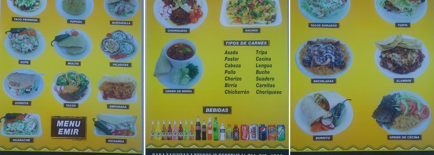 El Taco Perron Menu
