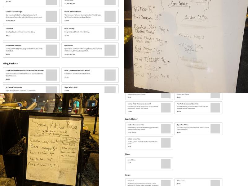 Smoky Kitchen BBQ Menu