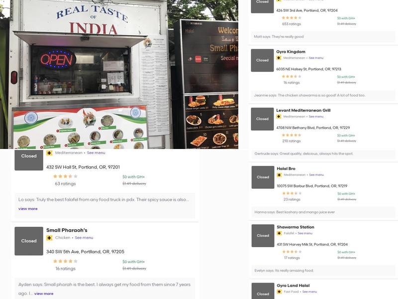 Egyptian Food Cart Menu