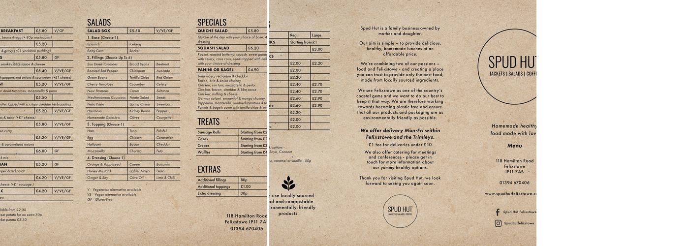 Spud Hut Menu