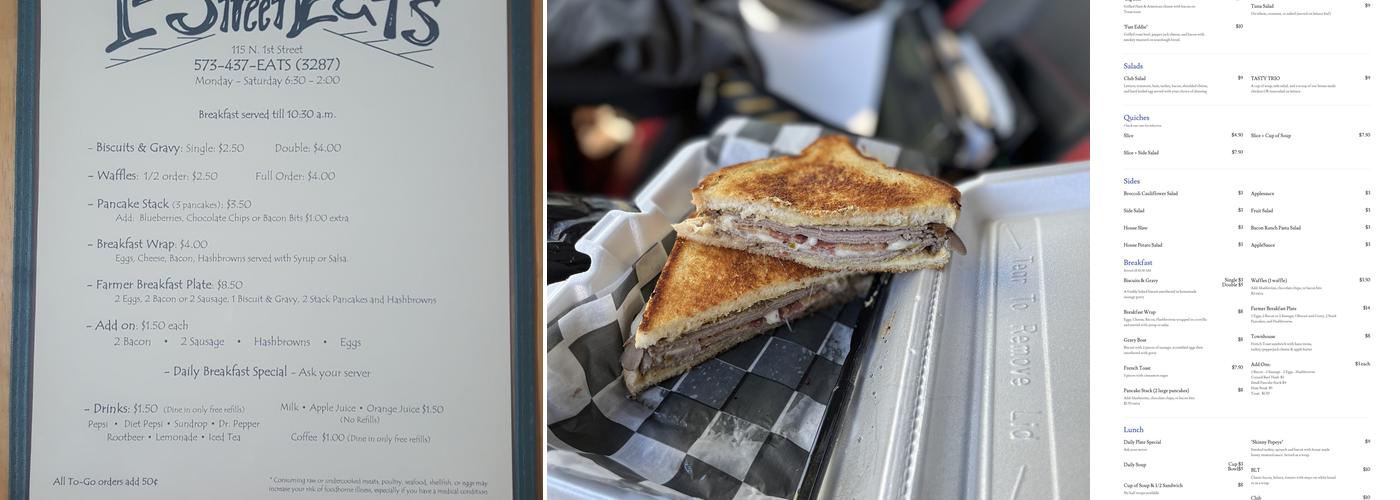 First Street Eats Menu