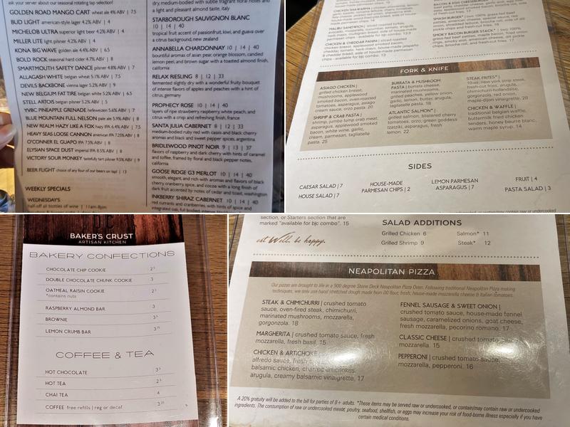 Baker's Crust Artisan Kitchen Menu