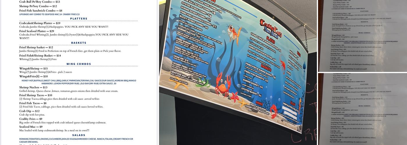 Crabby Cali's Menu