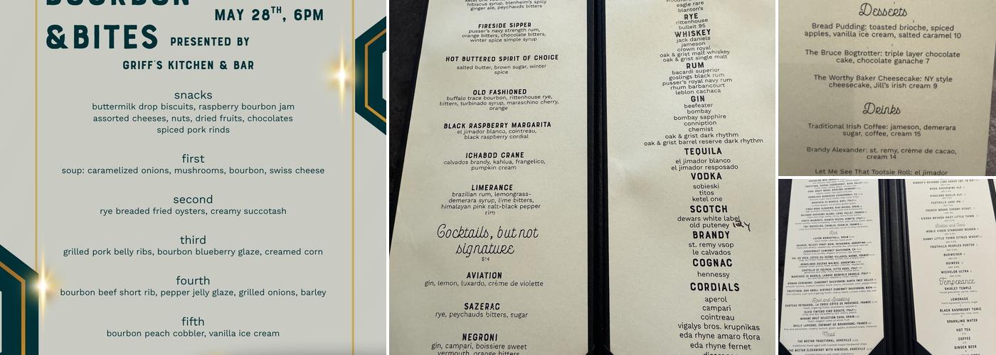 Griff's Kitchen & Bar Menu