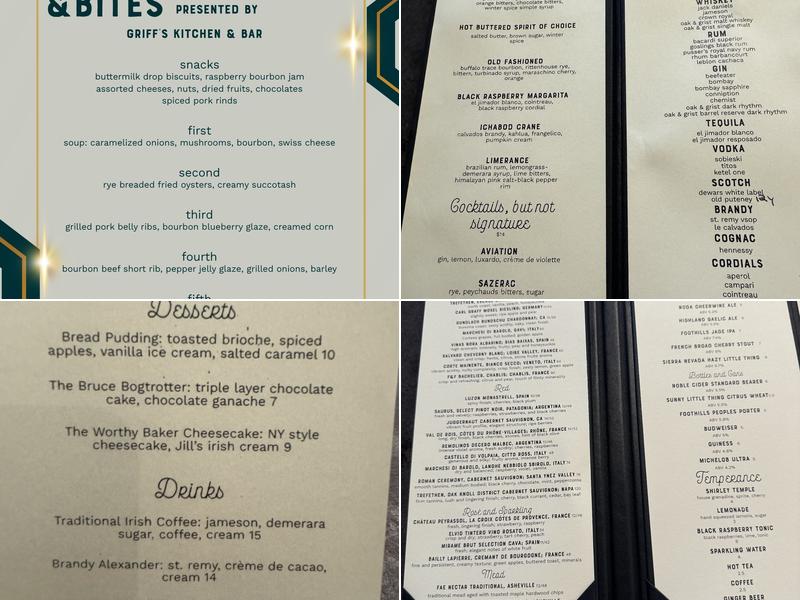 Griff's Kitchen & Bar Menu