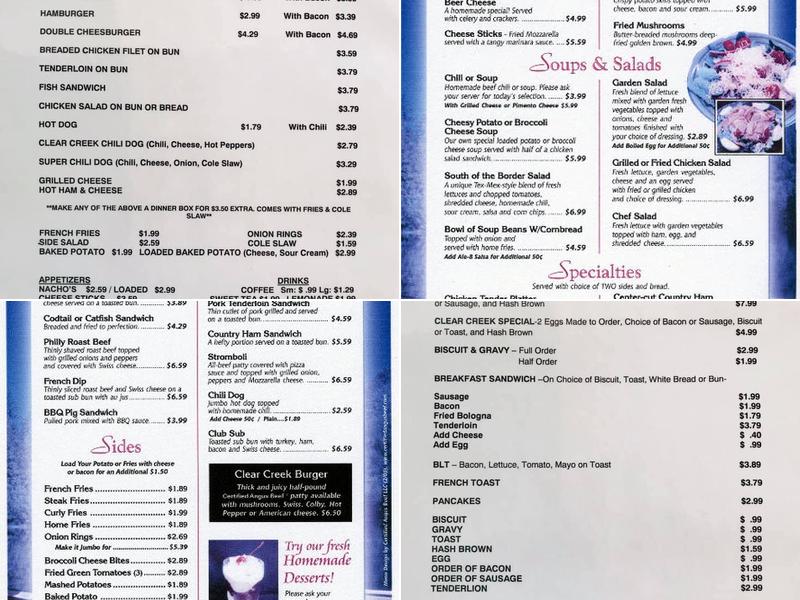 Clear Creek Market & Stables Menu