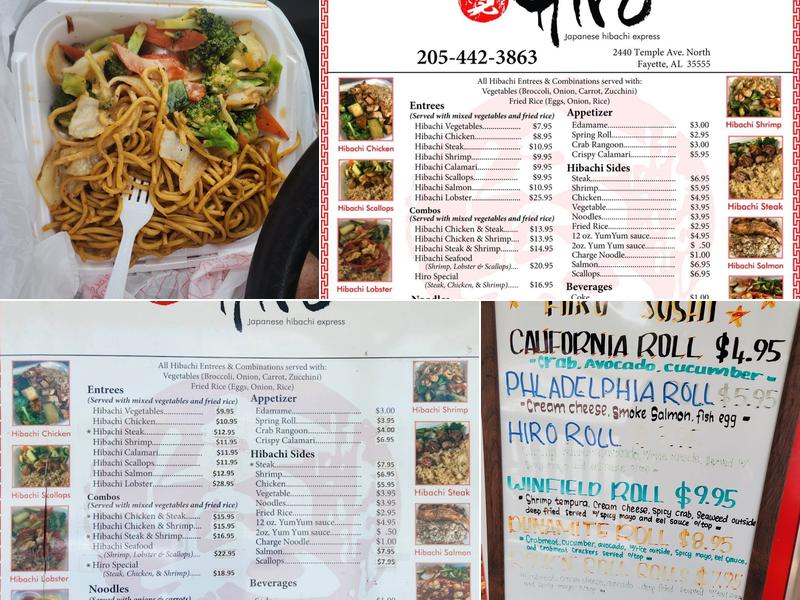 Hiro Japanese Hibachi Express Menu
