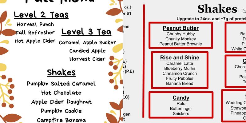 On Point Nutrition - Herbalife Menu