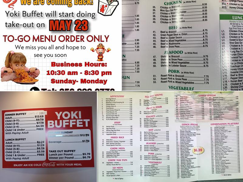 Yoki Buffet Menu