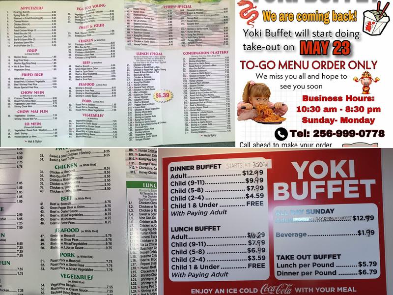 Yoki Buffet Menu