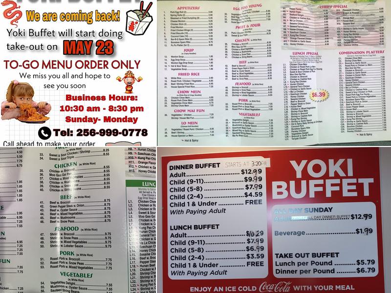 Yoki Buffet Menu