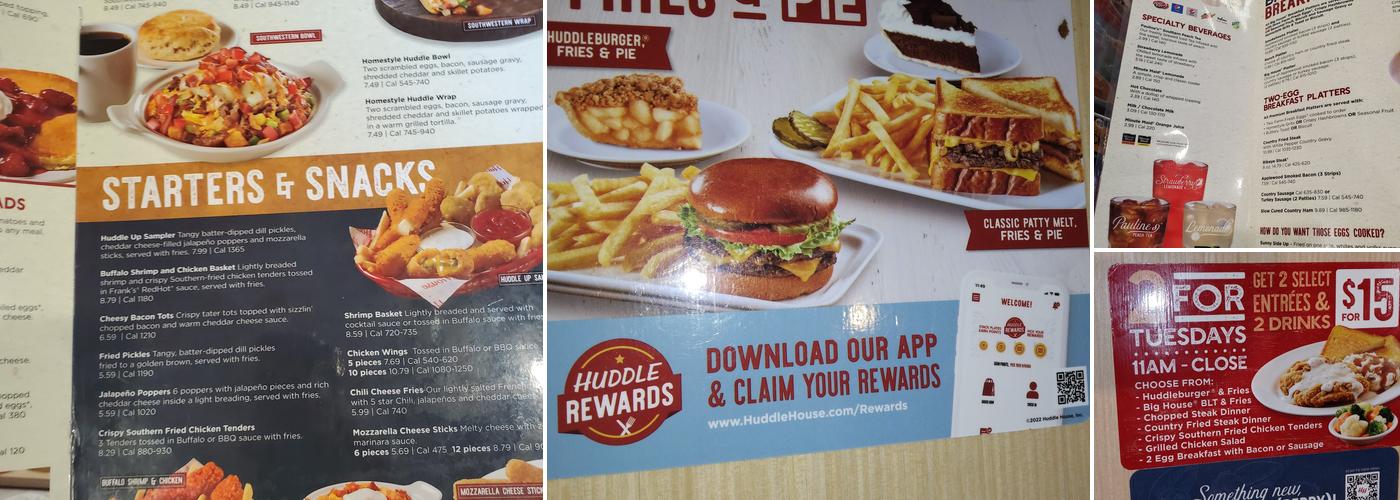 Huddle House Menu