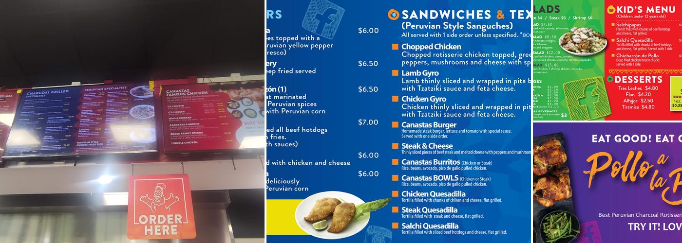 Canasta's Chicken Menu