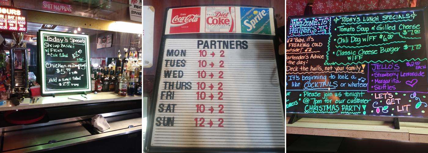 Partner II Menu