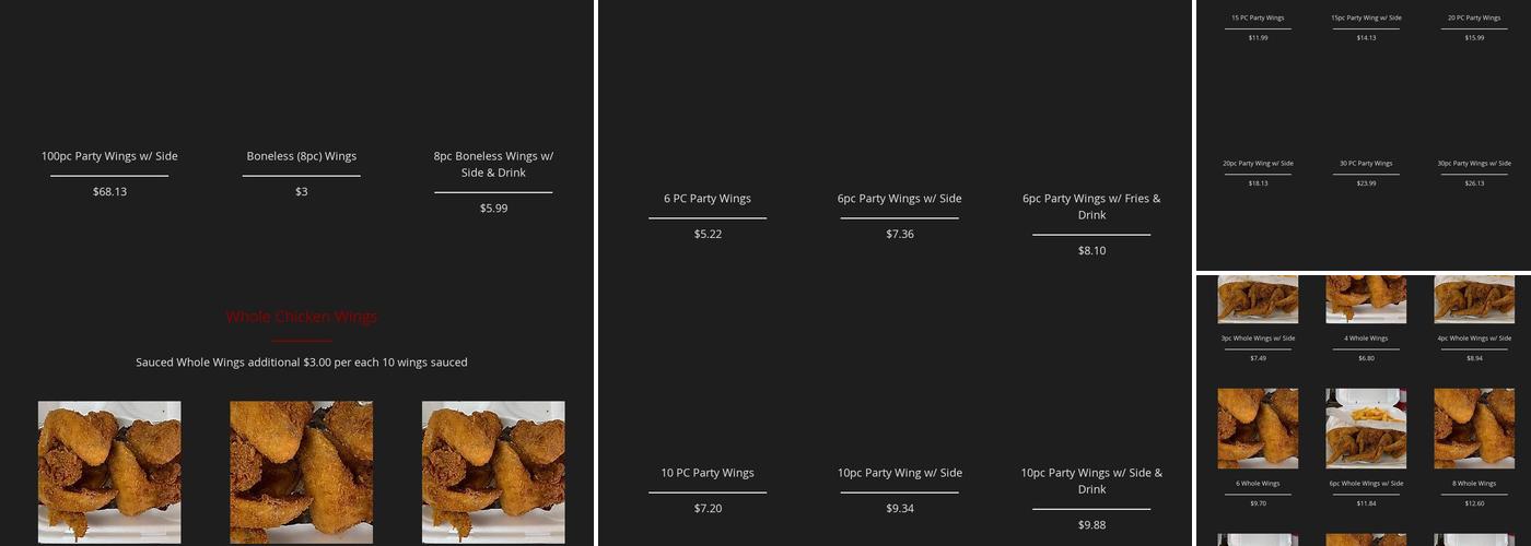 That Way Wings LLC Menu