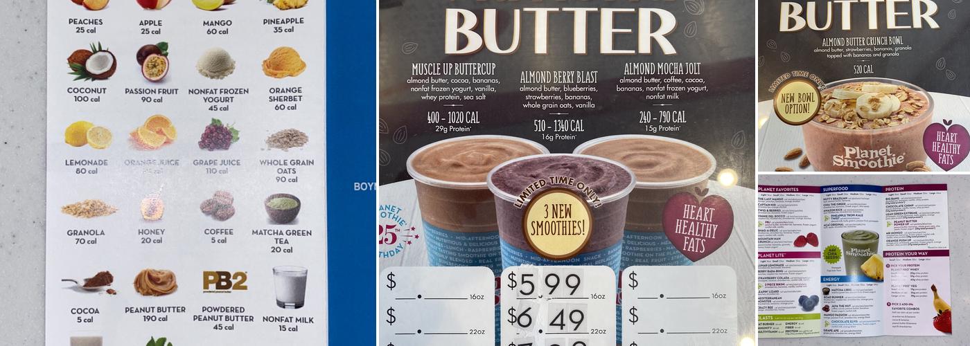 Planet Smoothie Menu