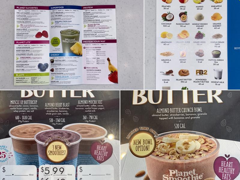 Planet Smoothie Menu