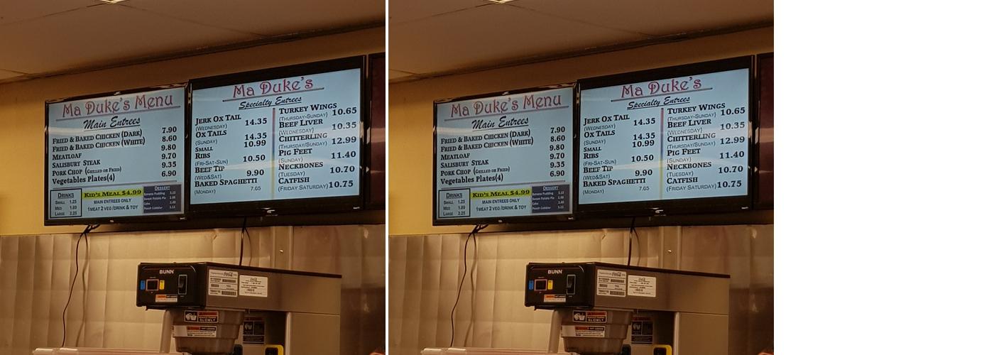 Ma Dukes Southern Cookin Menu