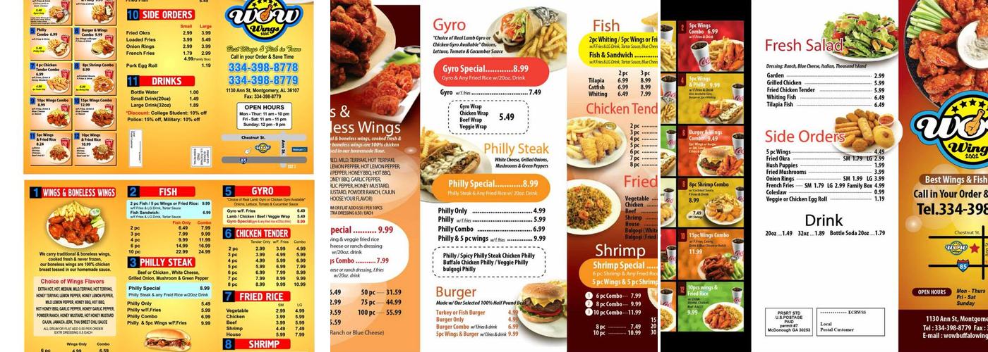 Wow Sport Cafe Menu