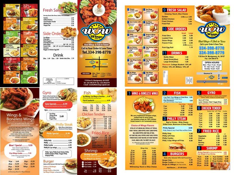 Wow Sport Cafe Menu