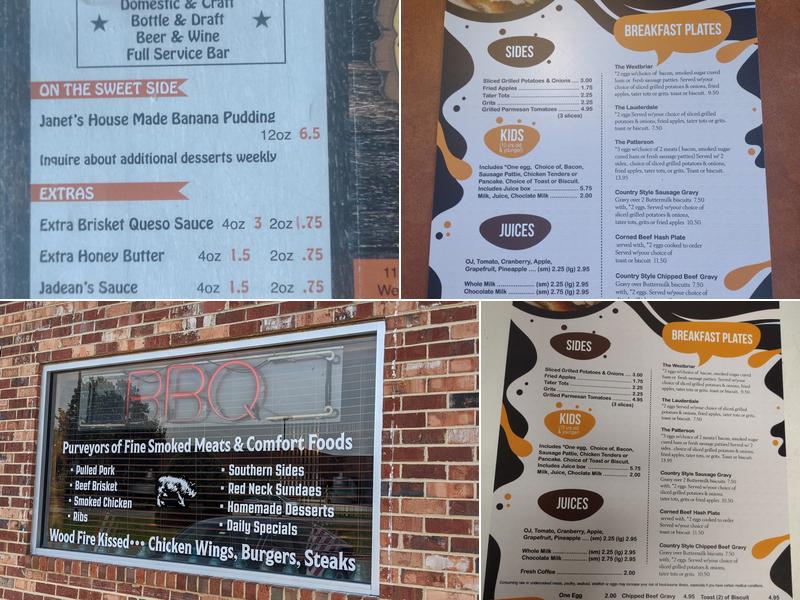 Jadean's Smokin' Six O BBQ Menu