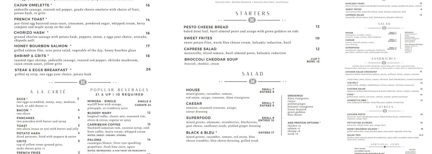 Oliver's Corner Bistro Menu