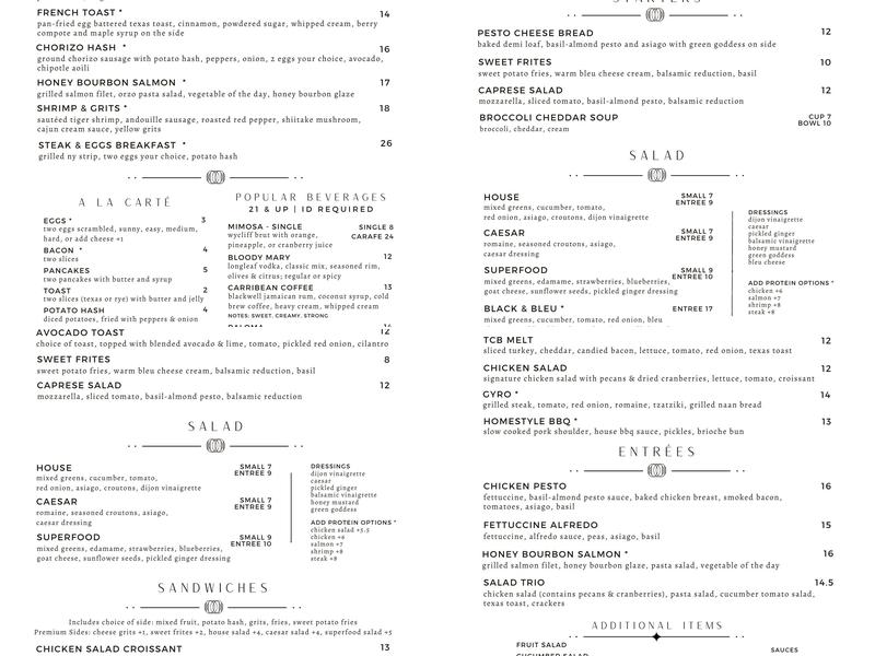 Oliver's Corner Bistro Menu