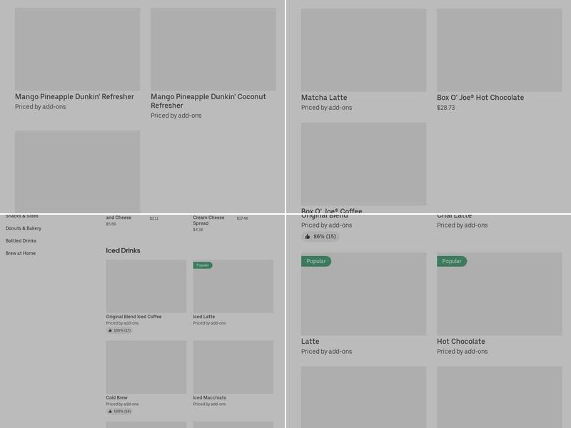Dunkin' Donuts Menu
