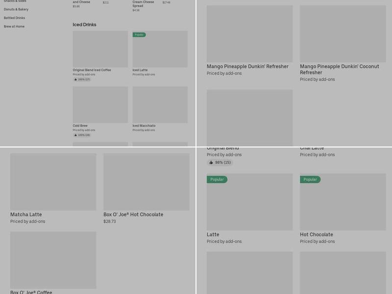 Dunkin' Donuts Menu