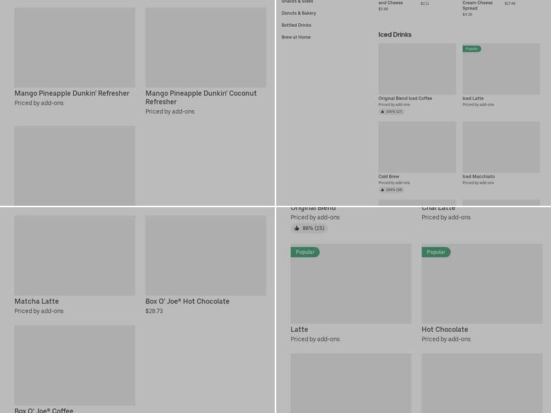 Dunkin' Donuts Menu