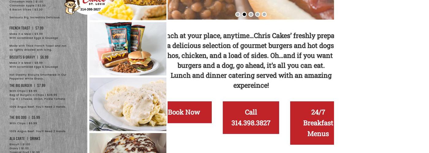 Chris Cakes St. Louis Menu