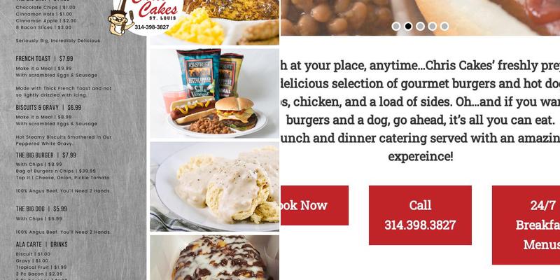 Chris Cakes St. Louis Menu