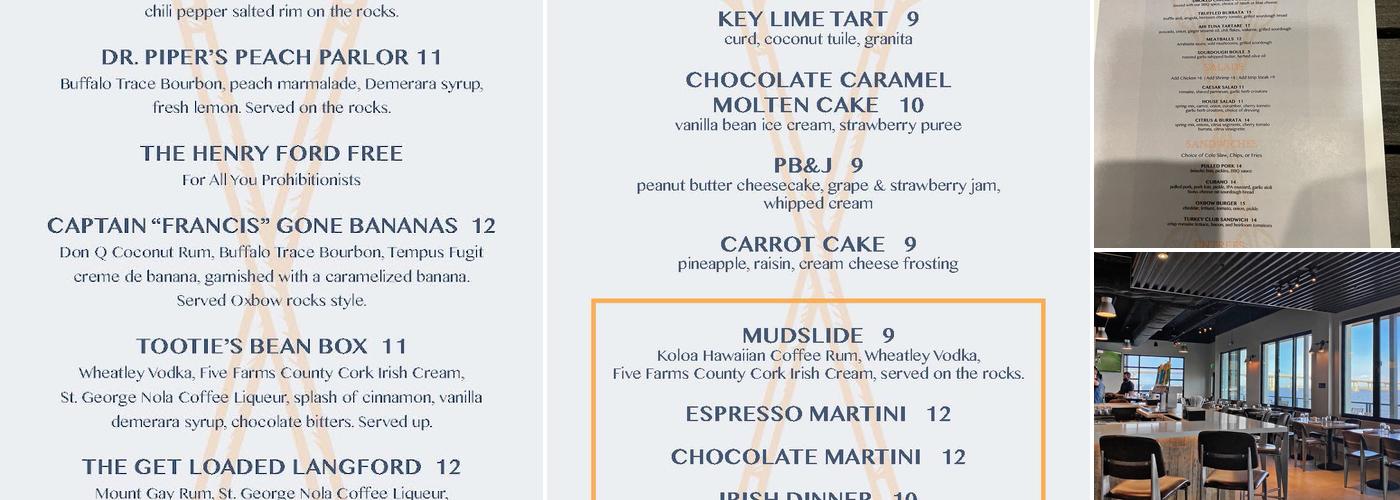 Oxbow Bar & Grill Menu