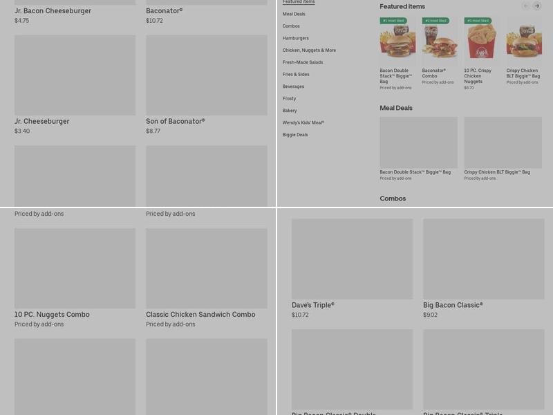 Wendy's Menu