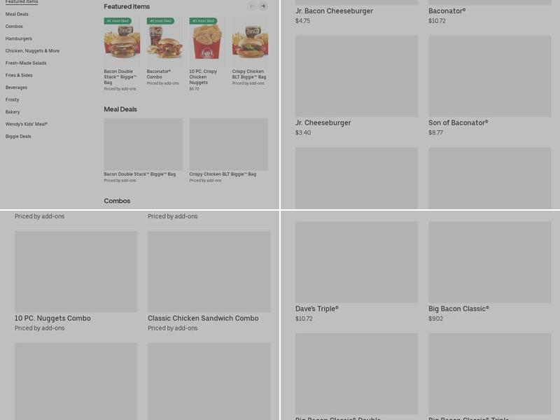 Wendy's Menu