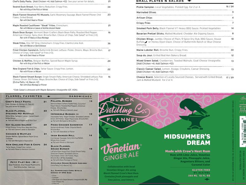 Black Flannel Brewing Co. Menu