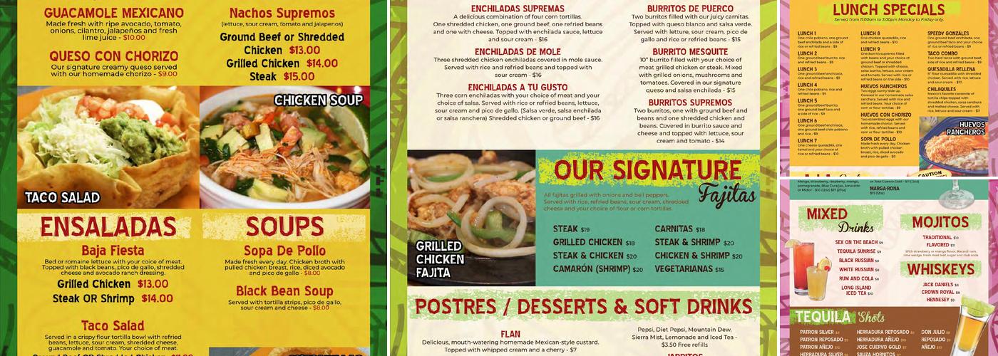 Mesquite Mexican Grill Menu