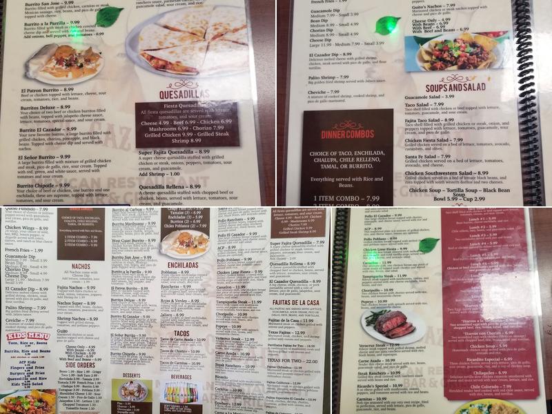 El Cazador Mexican Restaurant and Bar Menu