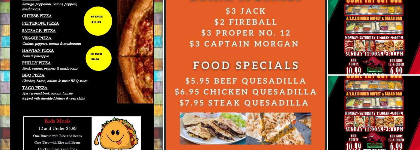 Crazy Bull Bar & Grill Menu