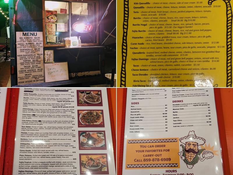 Taqueria Nogal Menu