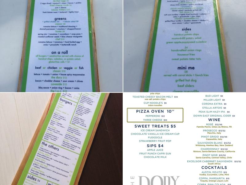 The Dory Menu