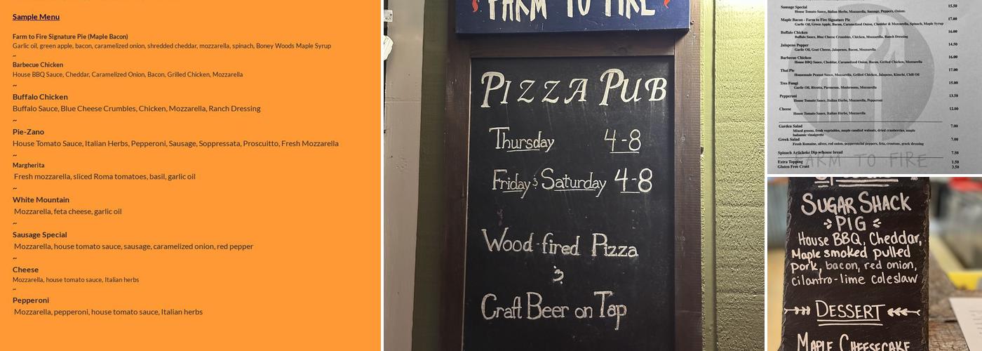 Farm To Fire Menu