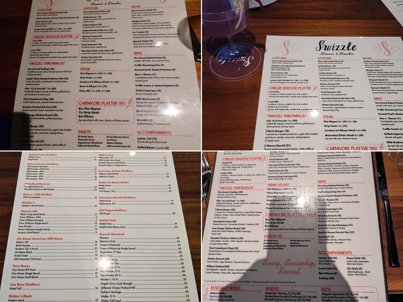 Swizzle Dinner & Drinks Menu