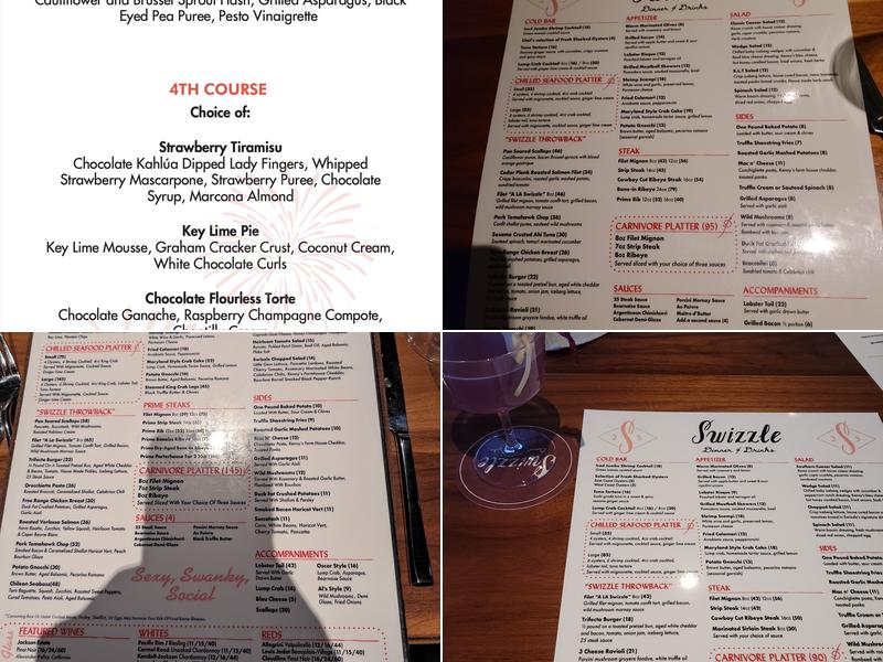 Swizzle Dinner & Drinks Menu