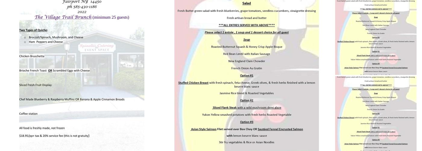 Spinelli's Catering & Event Space Menu