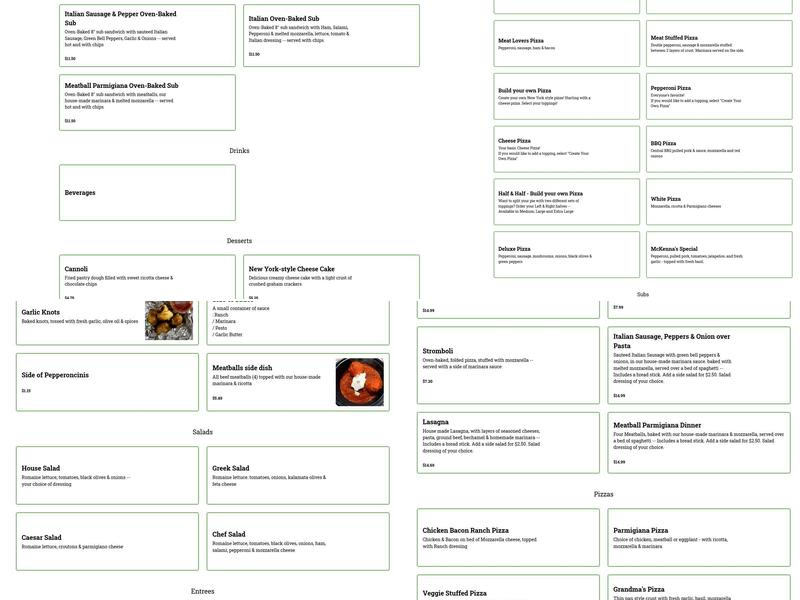 Little Italy Downtown Menu