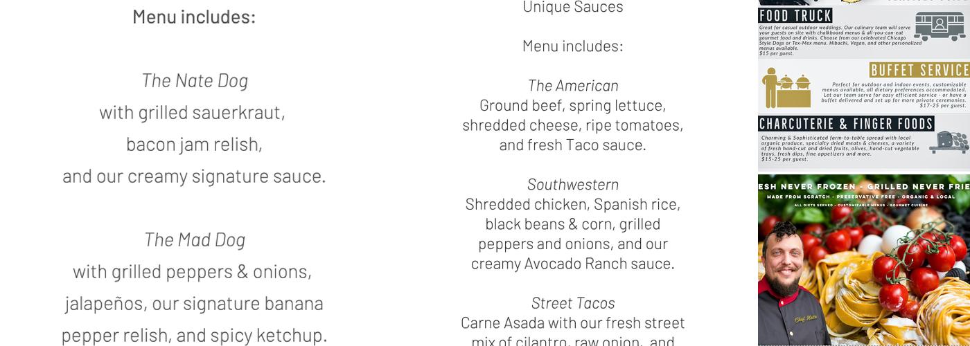 Handlebar Nate's Gourmet Grill & Catering Menu