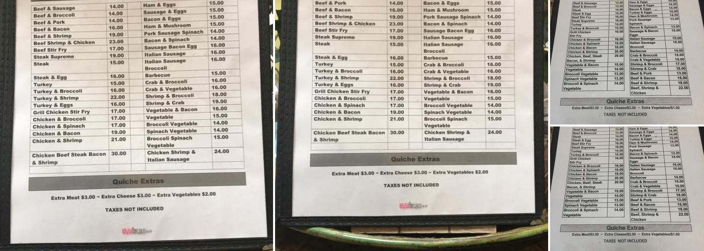 C-Lou Patton's House Menu