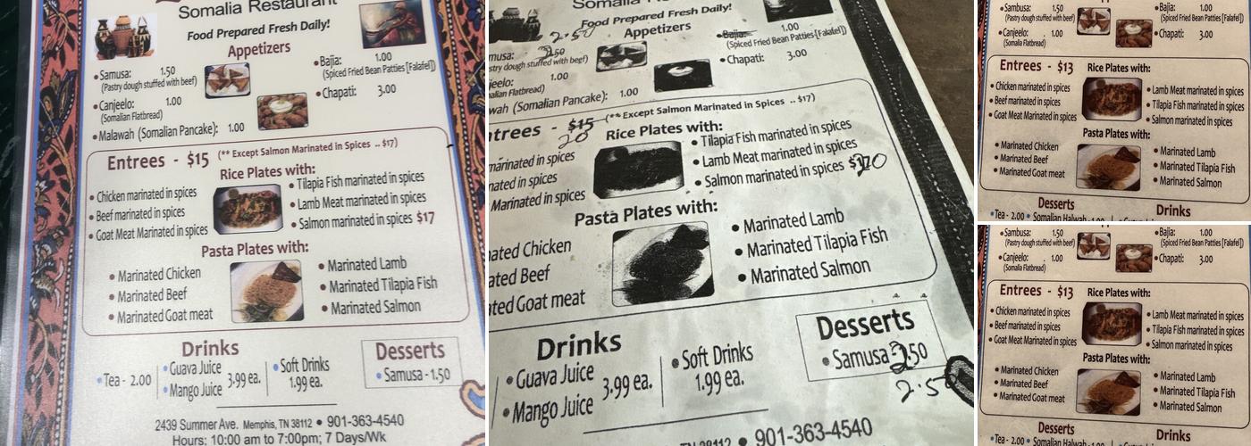 Luula Halal Somali Resturant Menu