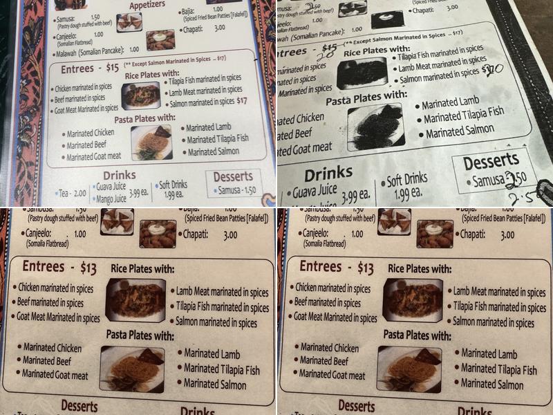Luula Halal Somali Resturant Menu